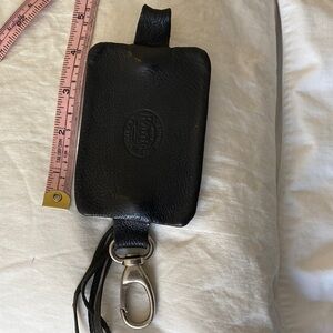 Roots Black Leather Wallet with Keychain